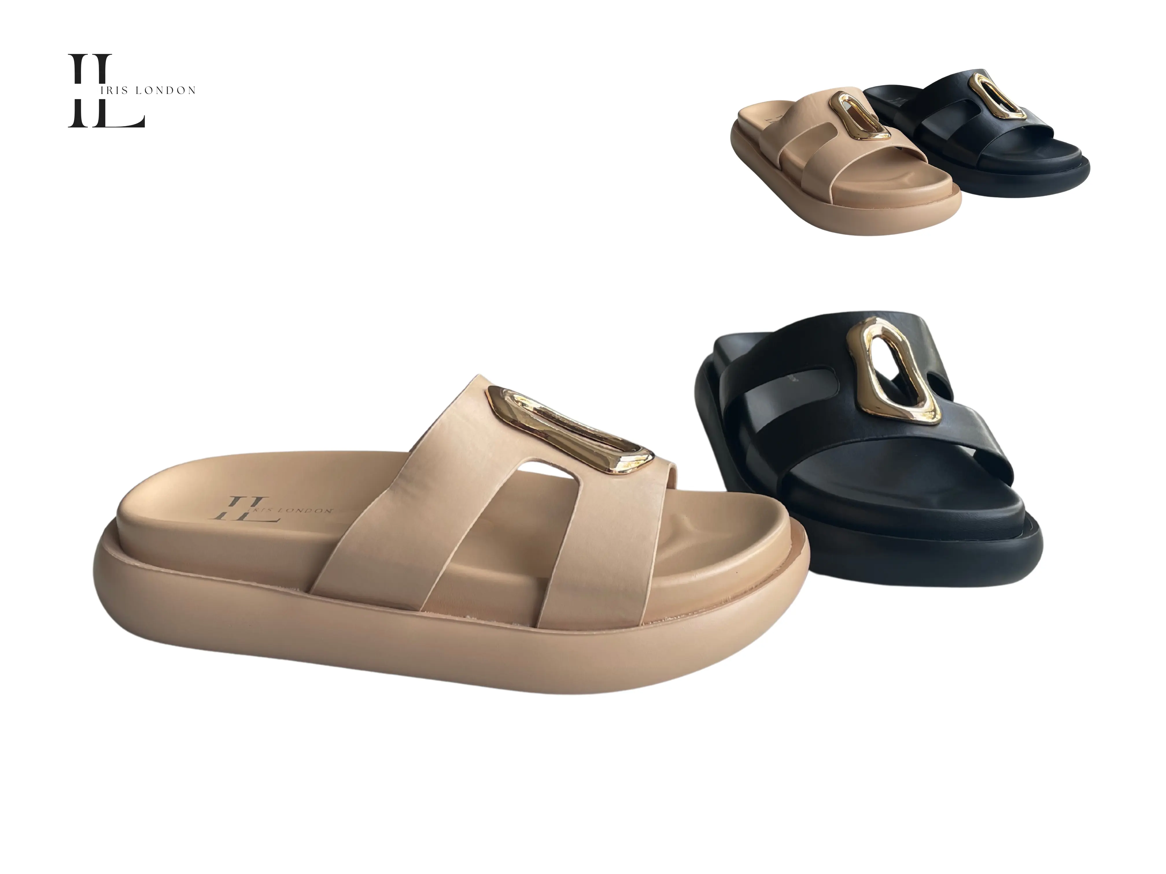 Pewter - Wholesale metallic sandal by Iris London